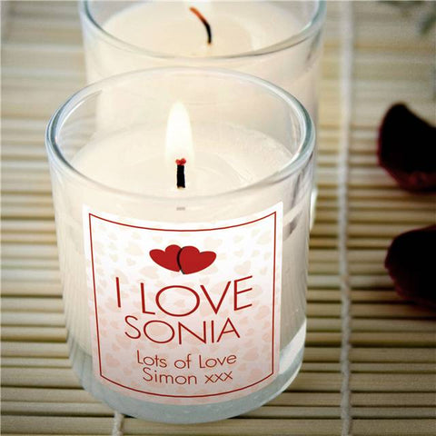 Personalised 'I Love' Rose Scented Candle