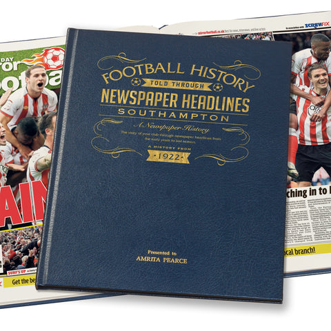 Southampton Newspaper Book Leather Blue Cover