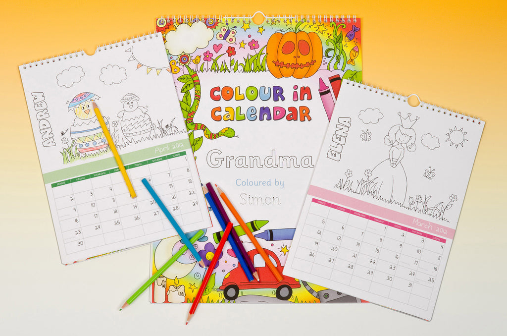 Colour Me In A3 Calendar For a Boy