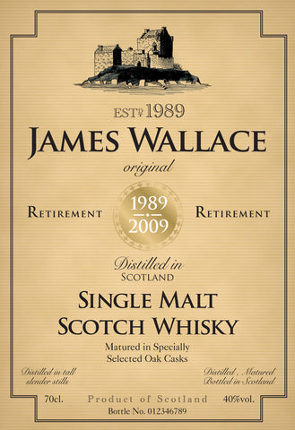 Retirement Labels for Single Malt Whisky (Pack of 12)