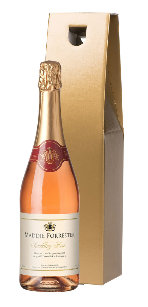 Celebrate Sparkling Rosé Wine in a Gold Gift Box