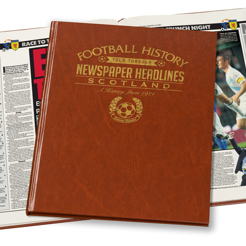 Scotland Football Newspaper Book - Brown Leatherette (Colour Pages)