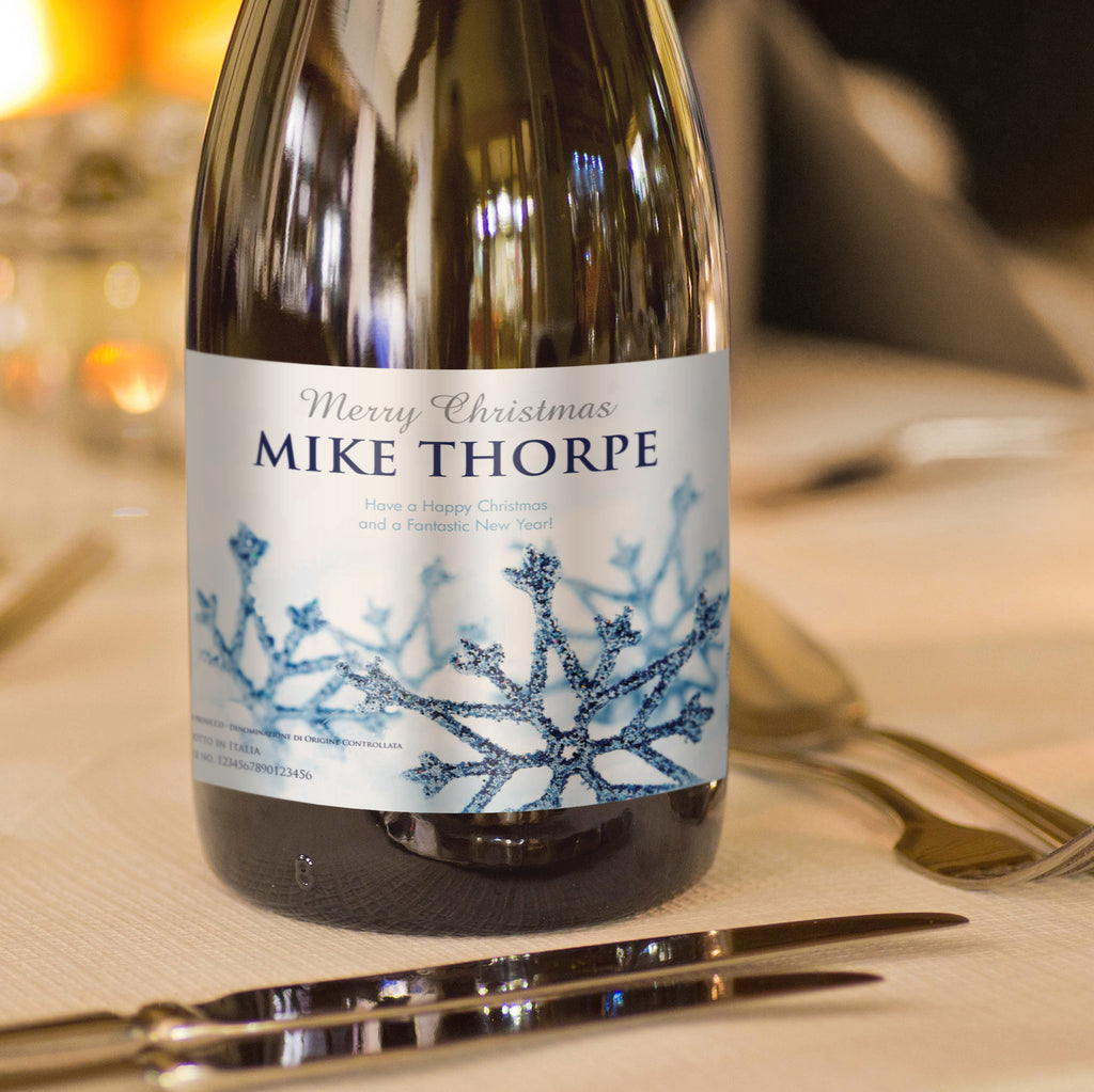 Winter Snow Personalised Prosecco