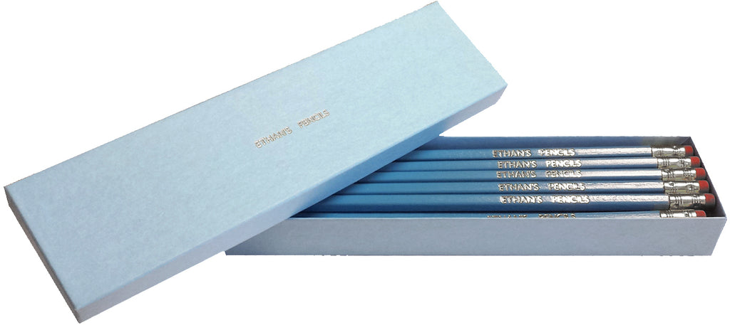 12 Aqua Pencils with Silver in a Aqua Box