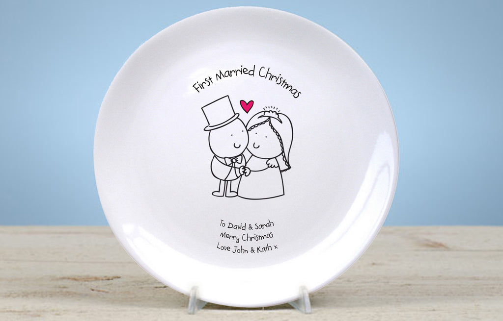 Chilli & Bubble's First Married Christmas 8" Plate