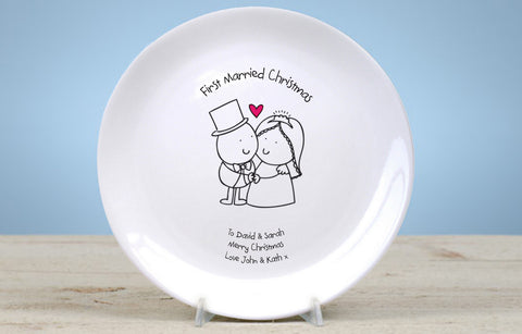Chilli & Bubble's First Married Christmas 8" Plate