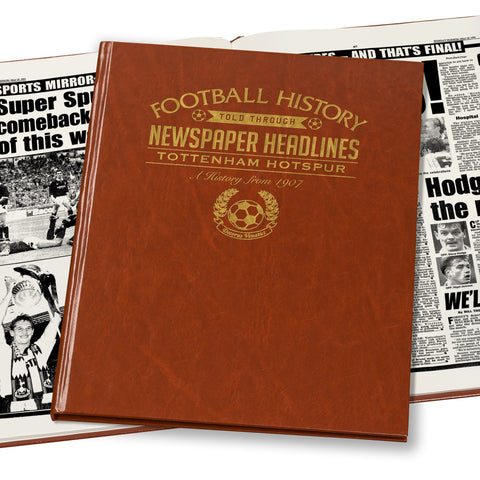 Tottenham Hotspur Newspaper Book - Brown Leatherette
