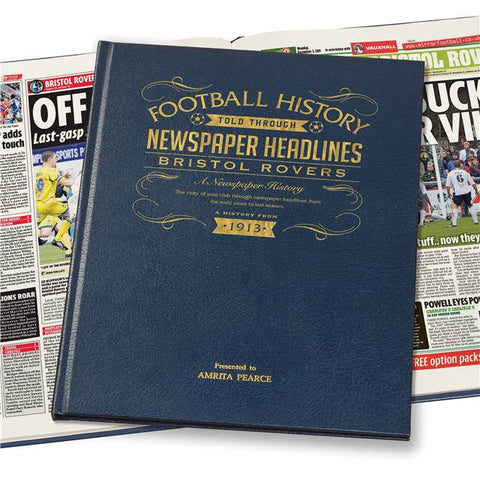 Bristol Rovers Football Newspaper Book Leather Blue Cover