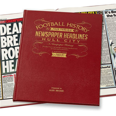 Hull Football Newspaper Book - Leather Red Cover
