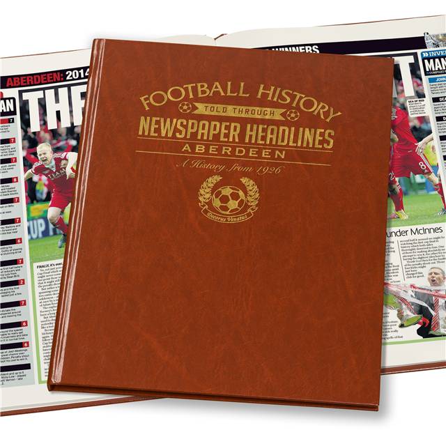 Aberdeen Football Newspaper Book - Brown Leatherette (Colour Pages)
