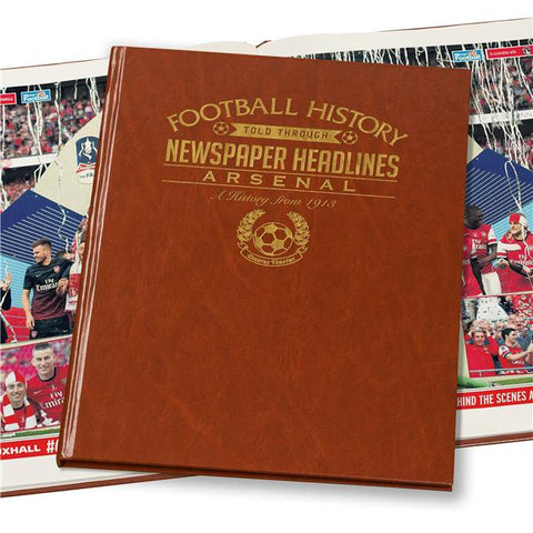 Arsenal Football Newspaper Book - Brown Leatherette (Colour Pages)