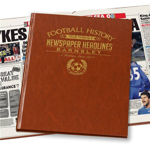 Barnsley Football Newspaper Book - Brown Leatherette (Colour Pages)