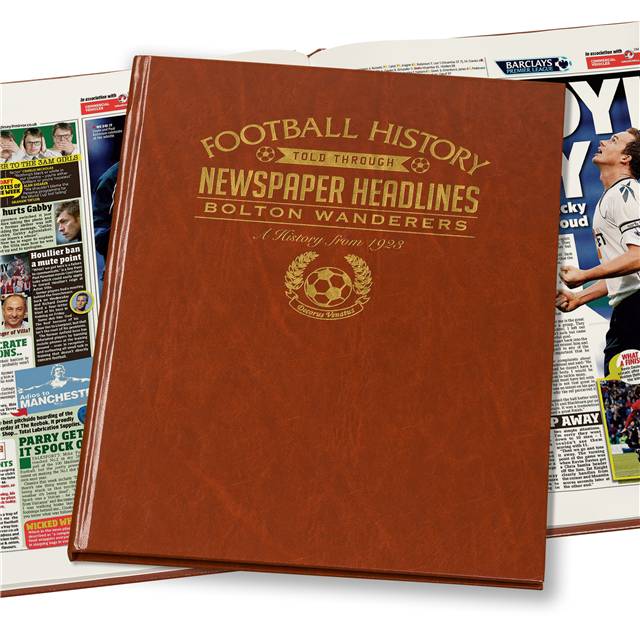 Bolton Football Newspaper Book - Brown Leatherette (Colour Pages)