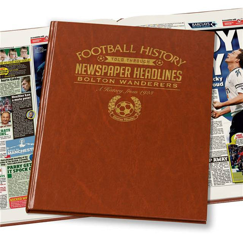 Bolton Football Newspaper Book - Brown Leatherette (Colour Pages)