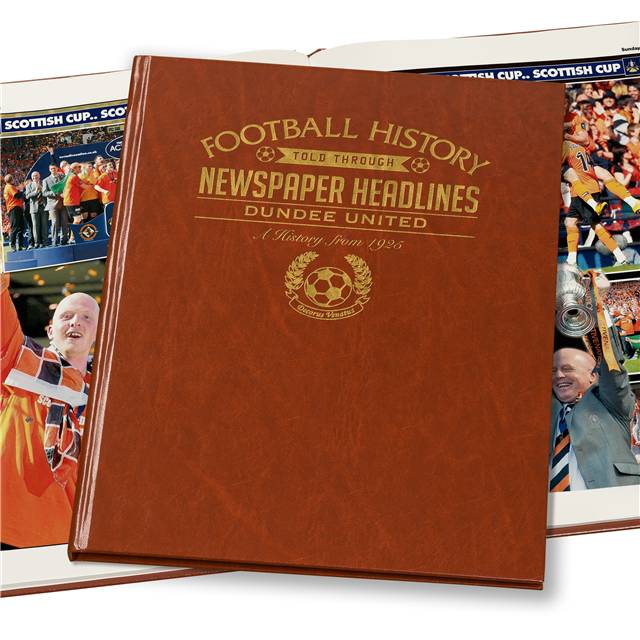 Dundee United Football Newspaper Book - Brown Leatherette (Colour Pages)