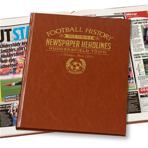 Huddersfield Football Newspaper Book - Brown Leatherette (Colour Pages)