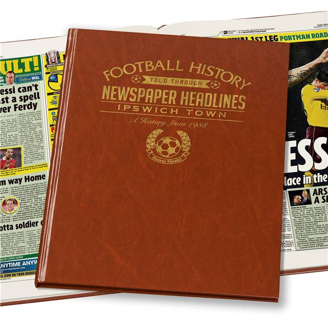 Ipswich Football Newspaper Book - Brown Leatherette (Colour Pages)