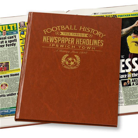 Ipswich Football Newspaper Book - Brown Leatherette (Colour Pages)