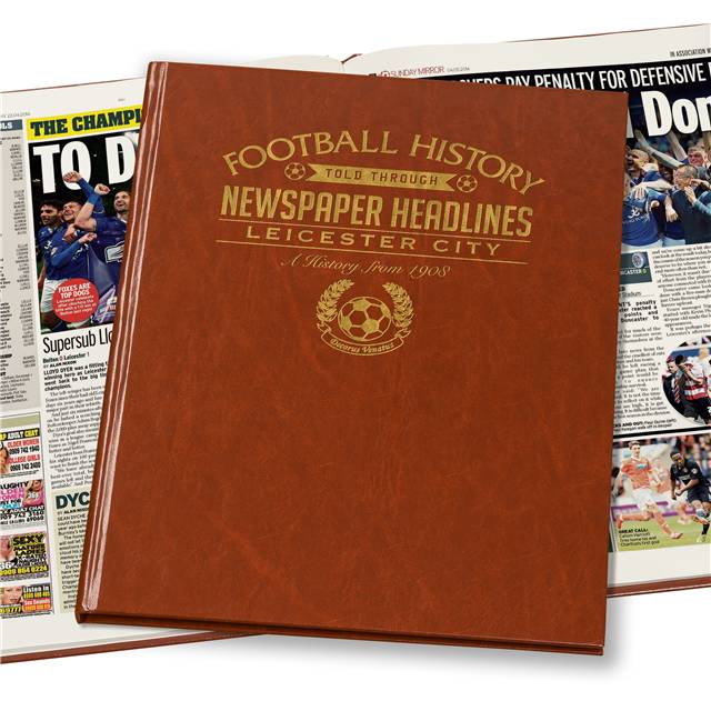 Leicester City Newspaper Book - Brown Leatherette (Colour Pages)