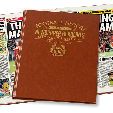 Middlesbrough Newspaper Book - Brown Leatherette (Colour Pages)