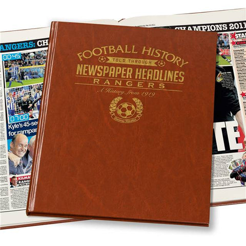 Rangers Newspaper Book - Brown Leatherette (Colour Pages)