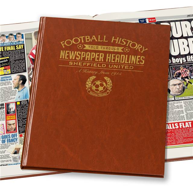 Sheffield United Newspaper Book - Brown Leatherette (Colour Pages)