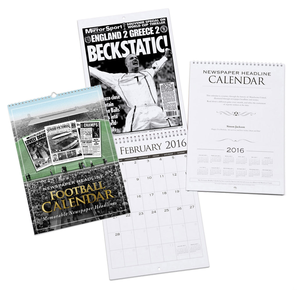 England International A4 Calendar