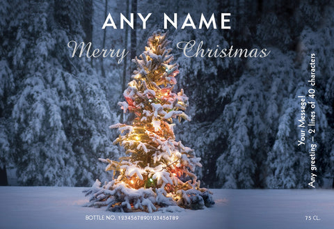 Tree Lights Christmas Labels for Rosé Wine