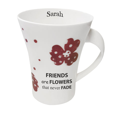 Pink Pansies Friend Twist Handle Mug