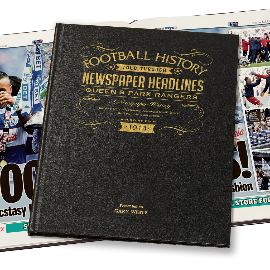 QPR Newspaper Book - Leather Black Cover