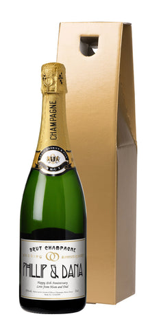 Metro Anniversary Champagne in a Gold Gift box