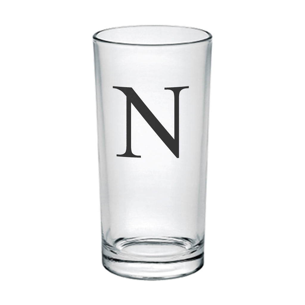 Black Monogram Hi Ball Glass