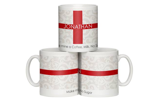 Personalised Shabby Chic England Flag Mug