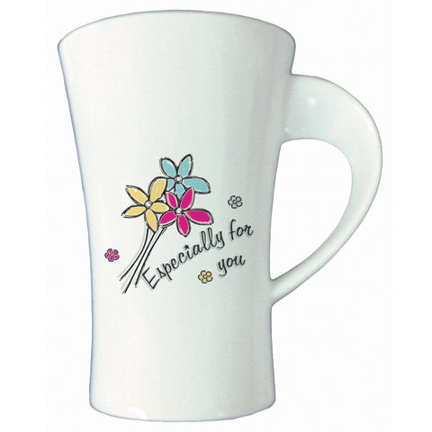 Especially For You Flowers Bone China Twist Handle Mug
