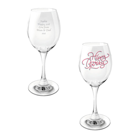 Happy Birthday Wine Glass