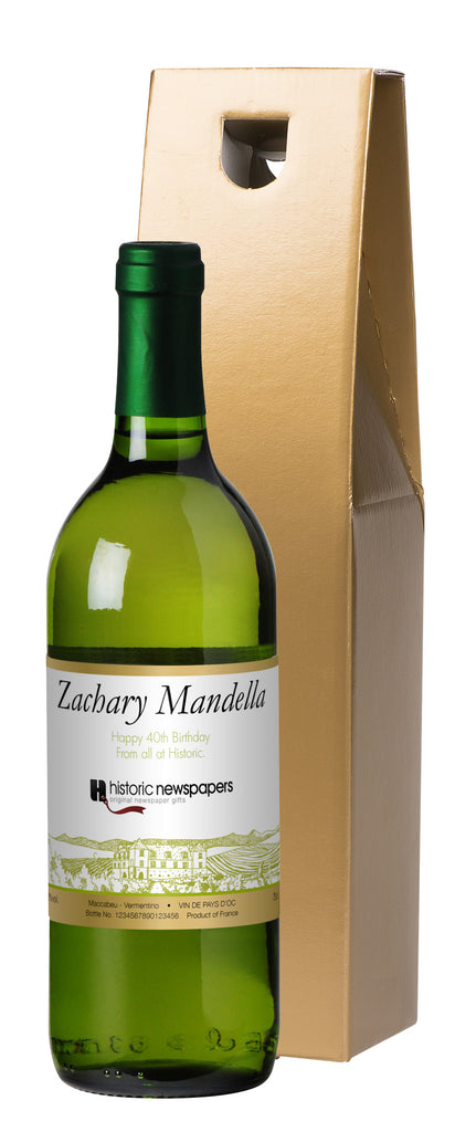 French VdP Corporate Vineyard White Wine in a Gold Box