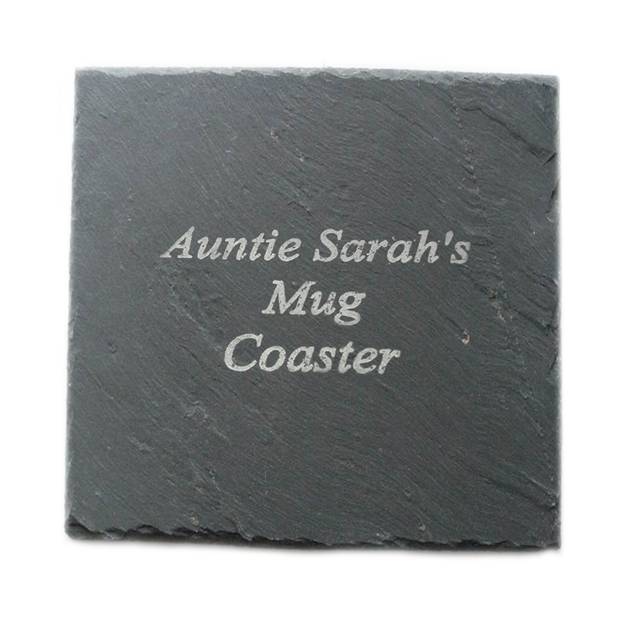 Engraved Square Slate Coaster