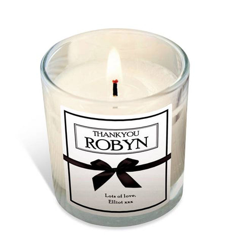 Personalised Thank You Vanilla Scented Candle