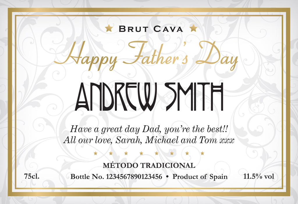 Elegant Father's Day Labels for Cava