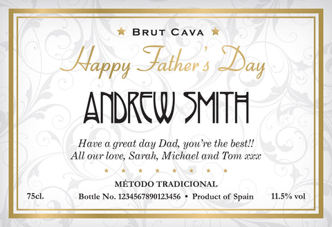 Elegant Father's Day Labels for Cava