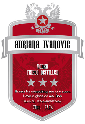 Red Shield Labels for Vodka (Pack of 2)
