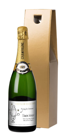 Chilli & Bubble's Christmas Champagne in a Gold Gift box