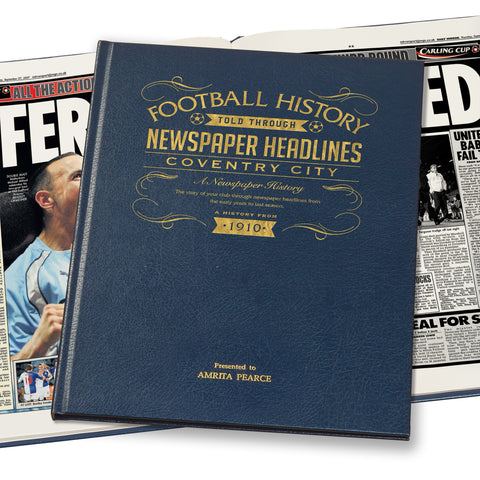 Coventry Football Newspaper Book - Leather Blue Cover