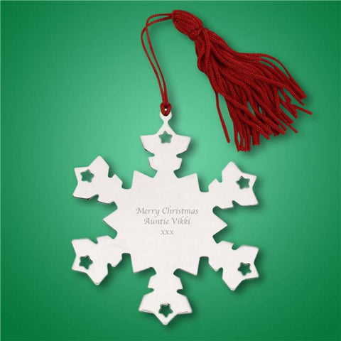 Personalised Nickel Plate Snowflake Tree Decoration