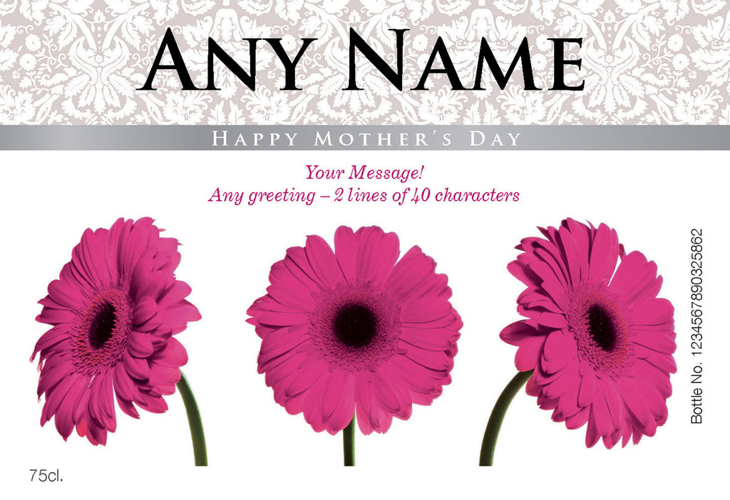 French VdP Mother's Day Gerberas Rosé Wine in a Gold Box