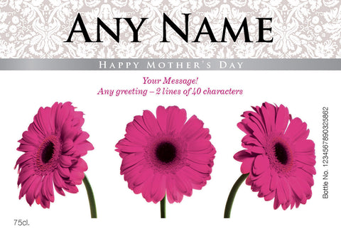 French VdP Mother's Day Gerberas Rosé Wine in a Gold Box