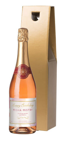 Birthday Sparkling Rosé Wine in a Gold Gift Box
