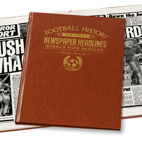QPR Newspaper Book - Brown Leatherette