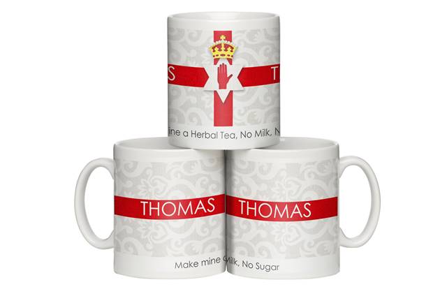 Personalised Shabby Chic Northern Ireland Mug