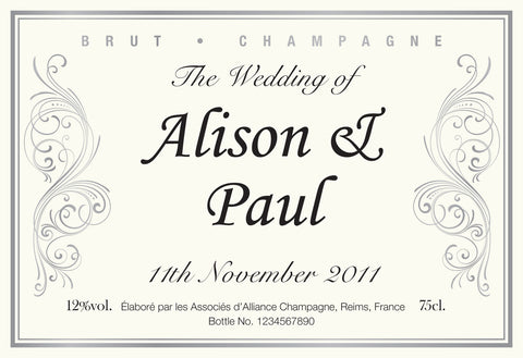 Wedding Celebration Champagne in a Silk-lined box